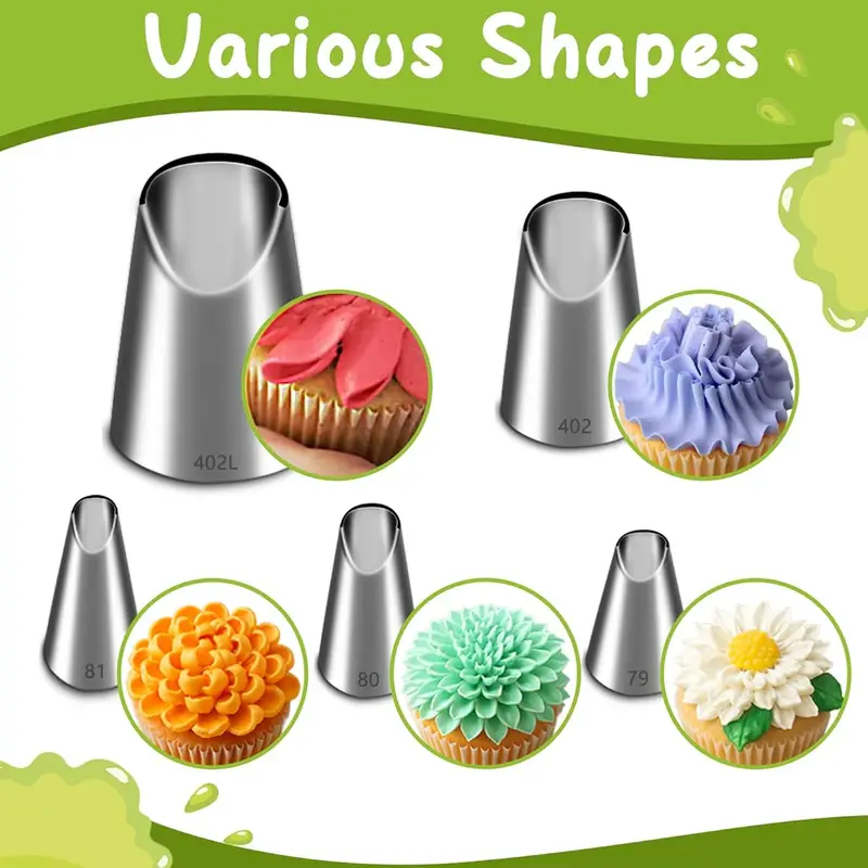 Quality Kitchen Gadgets - 5PCS 스테인레스 스틸 파이핑 노즐 세트,
