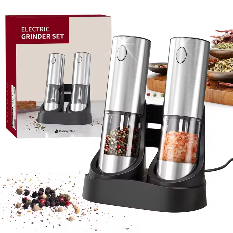 1/2PCS 전기 소금 및 후추 그라인더(LED 조명  - Kitchen Gadgets Electric 리뷰 및 가격