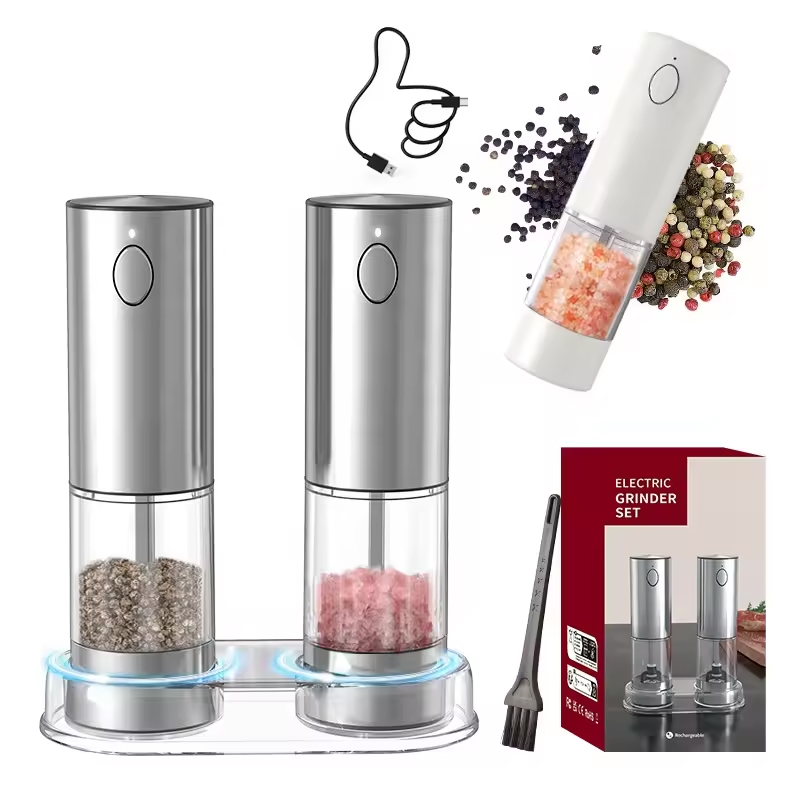 1/2PCS 전기 소금 및 후추 그라인더(LED 조명  - Kitchen Gadgets Electric 리뷰 및 가격