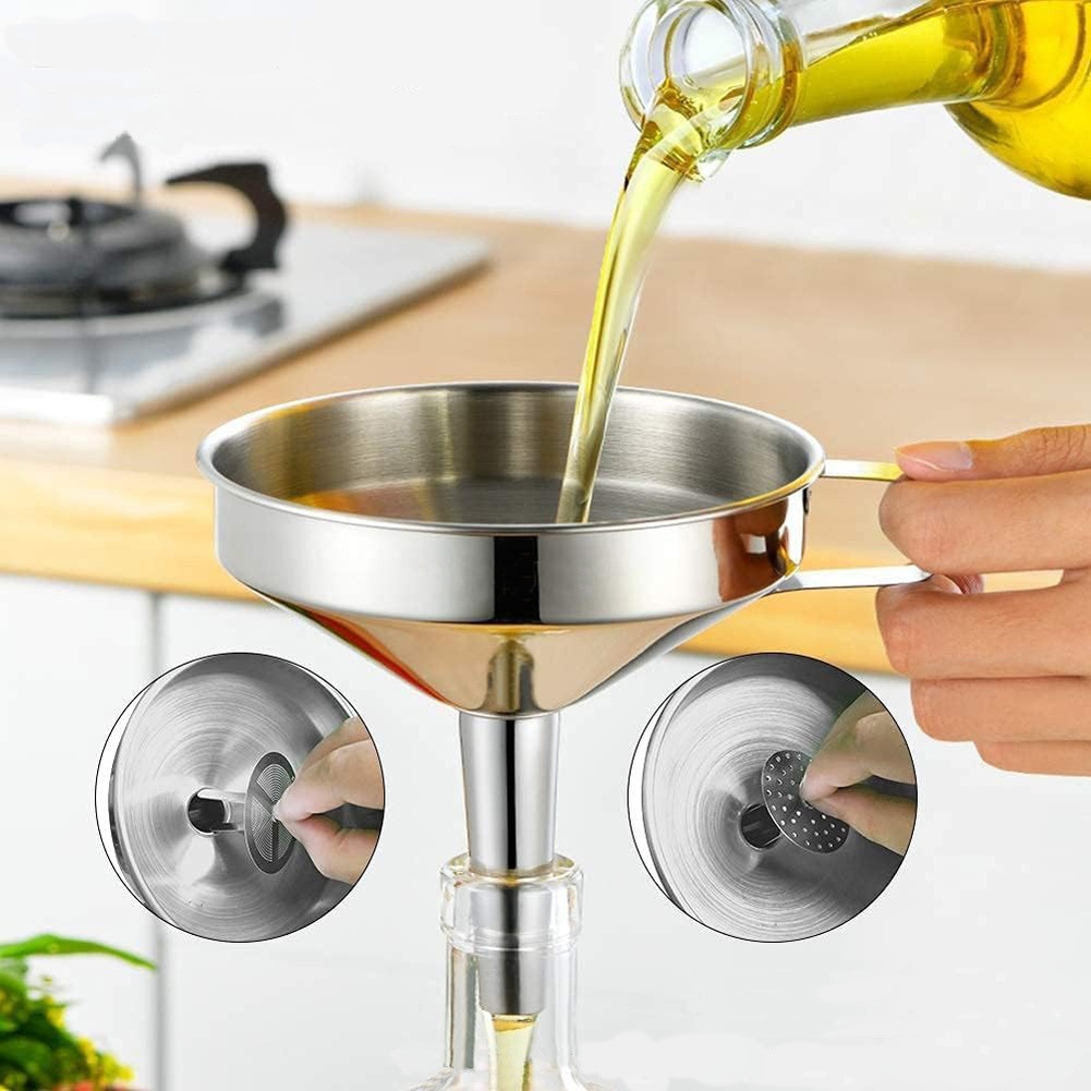 1Pc 스테인레스 스틸 요리 오일 깔때기 넓은 입구 주 - Quality Kitchen Gadgets 리뷰 및 가격