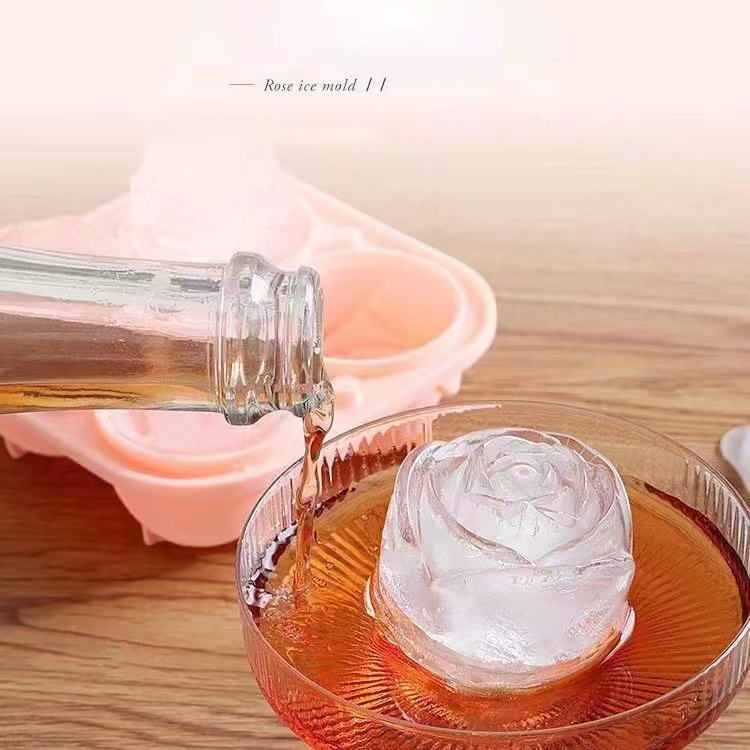 3D 로즈 아이스 몰드 4 홀 아이스 큐브 트레이 몰드 - Quality Kitchen Gadgets 리뷰 및 가격