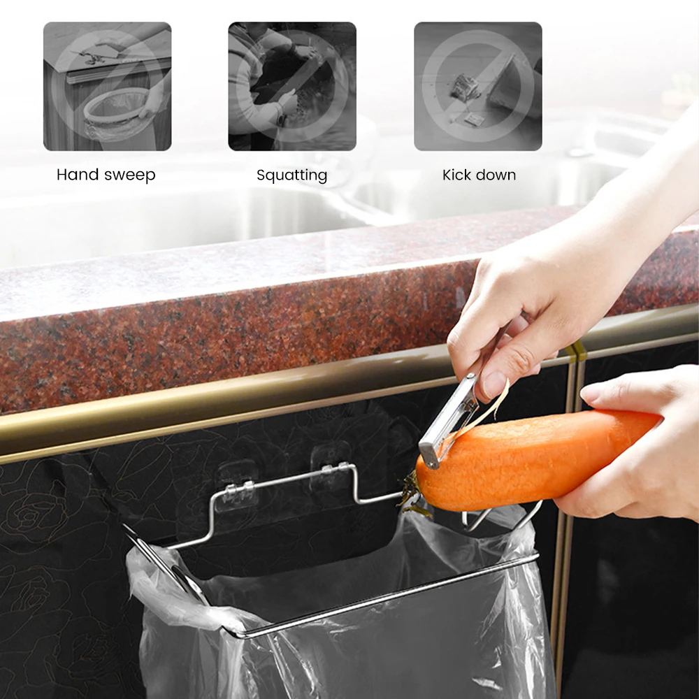 2Pcs 주방용 쓰레기통 스테인레스 스틸 걸이형 쓰레기 - Kitchen Gadgets Wallpaper 리뷰 및 가격